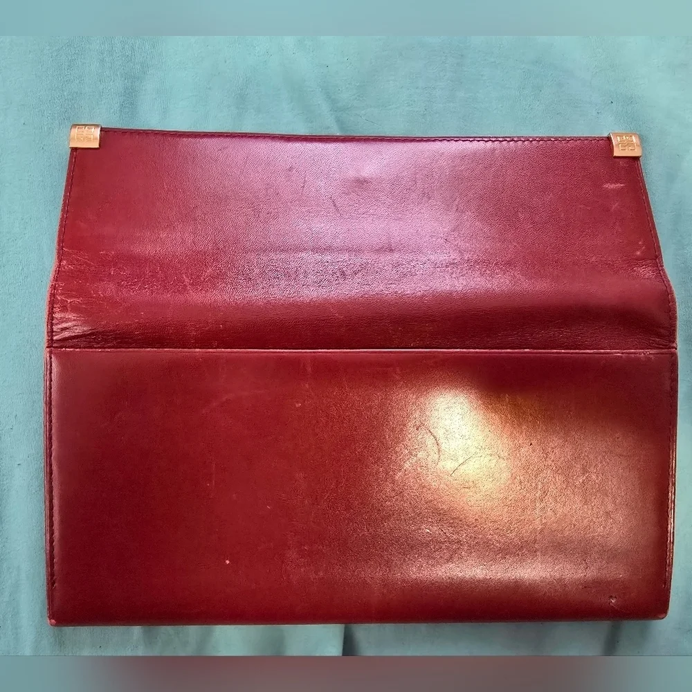 Elegant Burgundy Givenchy Leather Clutch